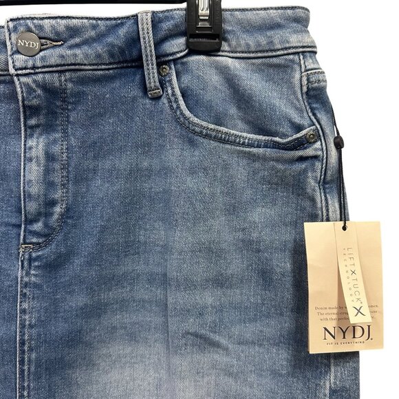 NYDJ Women's Size 12P Quinta 5 Pocket Stretch Denim Jean Skirt Just Above Knee - Picture 3 of 8